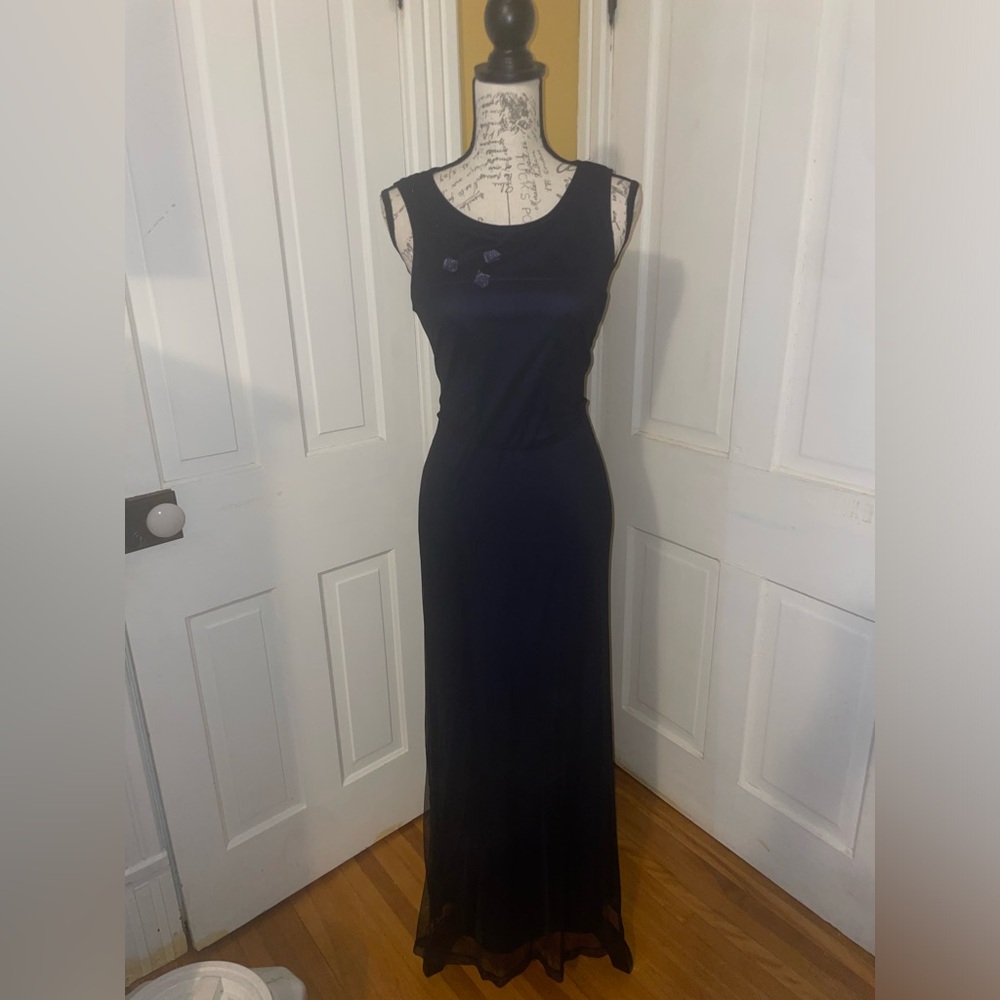 Vintage Elegant Navy Dress